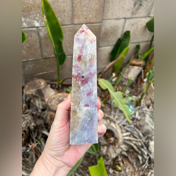 Unicorn Stone Tower with Smokey Quartz and Pink Tourmaline - Picture 3 of 11